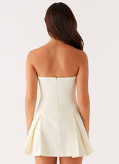 Victoria Strapless Mini Dress - Butter