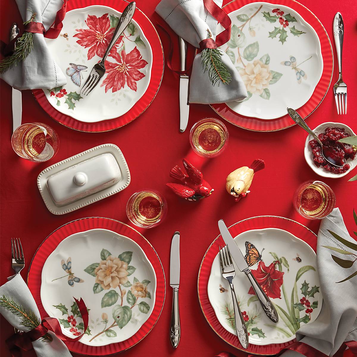 butterfly meadow 18-piece holiday dinnerware set
