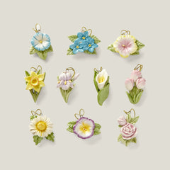 celebrate flowers 10-piece ornament set