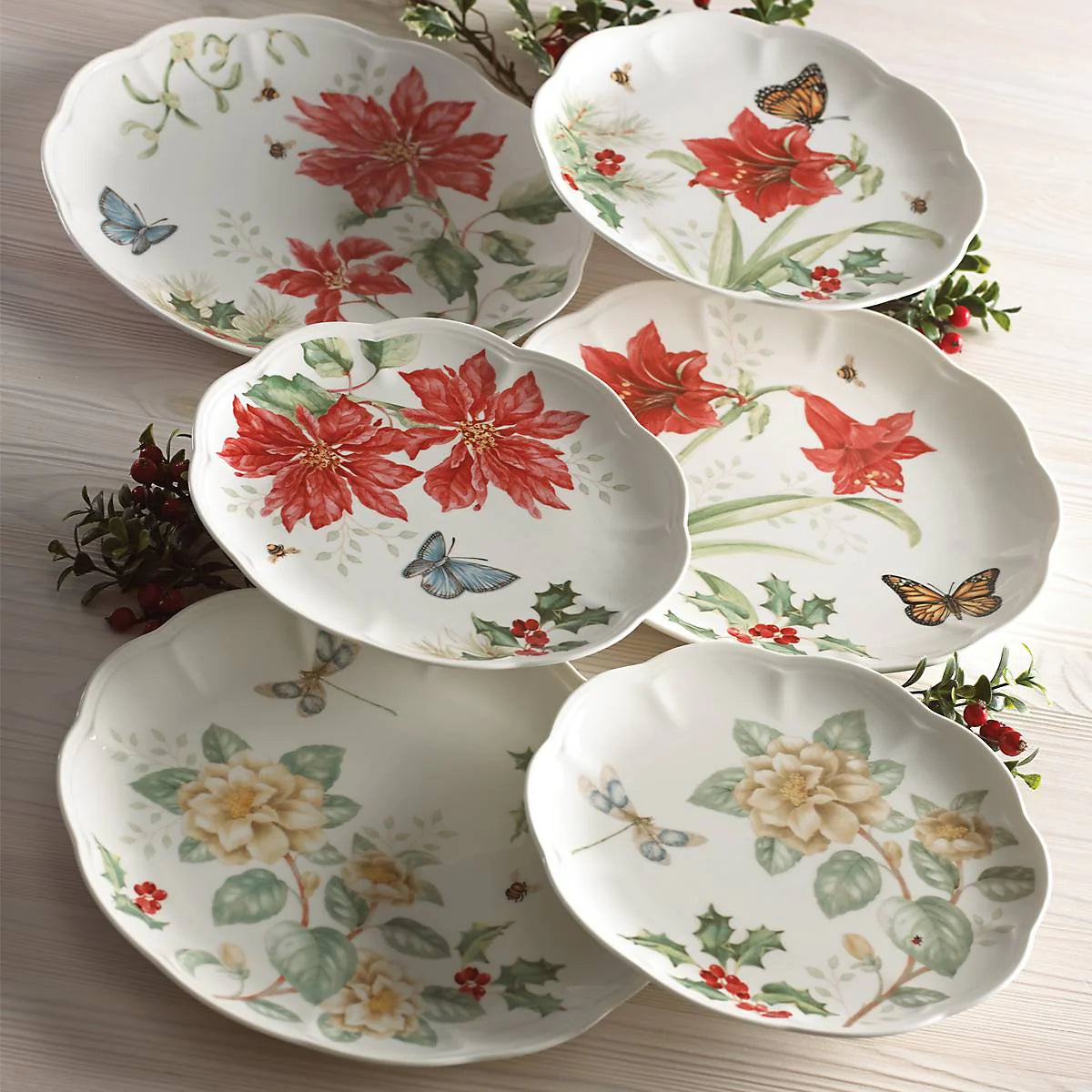 butterfly meadow 18-piece holiday dinnerware set