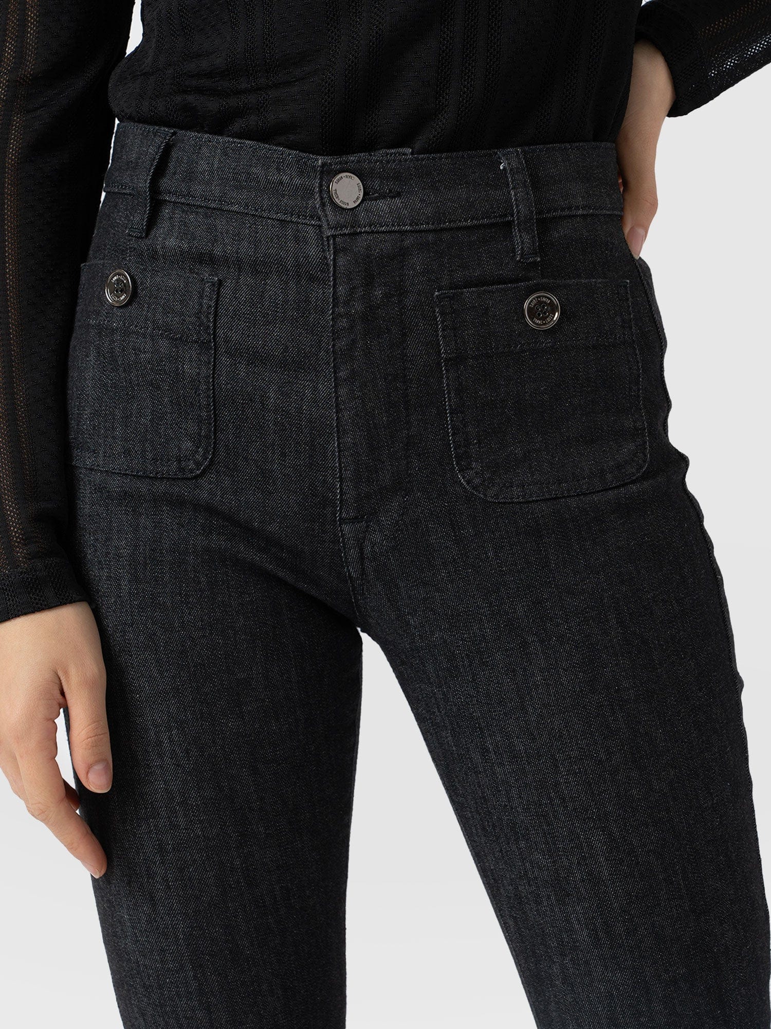 bowie stretch flare jeans - black