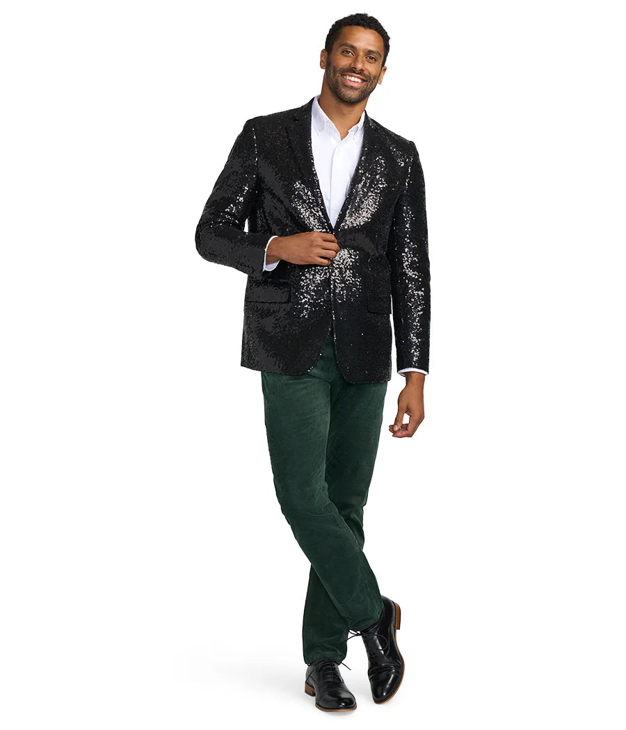 Men's Black Sequin Blazer